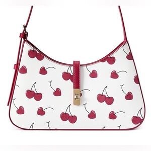 BNWT Cherry Heart Mini Shoulder Bag Y2K Style Vegan Leather (NOT COACH)